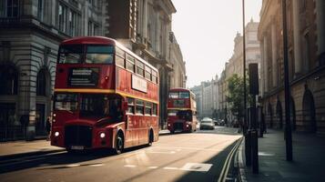 London gata bakgrund. illustration ai generativ foto