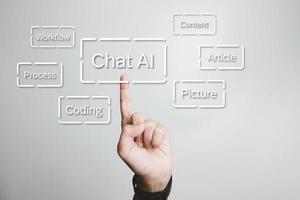 chatt ai, artificiell intelligens, de fördelar av chatt bot ai, de begrepp av mekanisk hjärna, och framtida utveckling foto