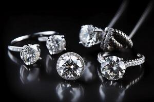 populär diamant Smycken i användare vänlig ai genererad foto