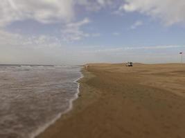 pittoresk solig landskap från maspalomas strand på de spanska kanariefågel ö av gran canaria foto