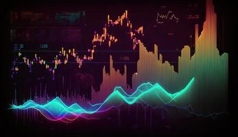 ai generativ. ai genererad. finane stock handel tillväxt Diagram diagram statistik. kan vara Begagnade för finansiera pengar analys inkomst marknadsföring eller ekonomi strategi. grafisk konst foto