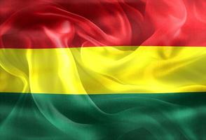 bolivia flagga - realistiskt viftande tygflagga foto