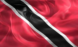 3D-illustration av en trinidad och tobago flagga - realistiska viftande tyg flagga foto