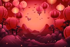 kinesisk måne festival begrepp bakgrund skapas med generativ ai teknologi. foto