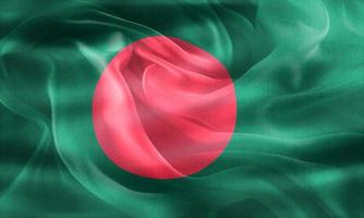 bangladesh flagga - realistiskt viftande tygflagga foto