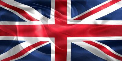 Storbritanniens flagga - realistiskt viftande tygflagga foto