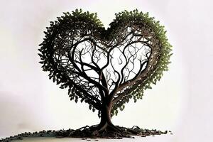 förvånande hjärta symbol på de träd foto
