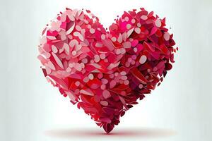 förvånande Söt rosa och röd hjärta illustration med isolerat bakgrund foto