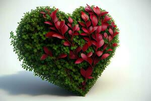 förvånande röd hjärta på buske eller buske foto