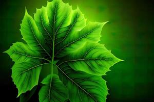grön blad, natur bakgrund. generativ ai foto