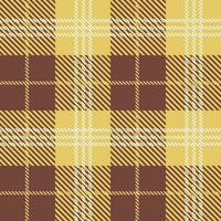 tartan sömlös mönster, brun och gul, kan vara Begagnade i de design av mode kläder. strö, gardiner, bordsdukar foto