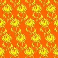 sömlös kontur mönster av stor gul blommor på ett orange bakgrund, textur, design foto