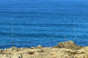 Medelhavets kust i norra Israel. foto