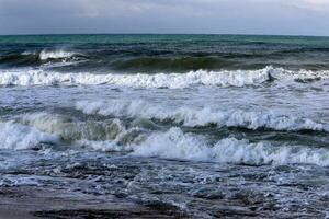 Medelhavets kust i norra Israel. foto