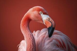 rosa flamingo, skapas med generativ ai foto