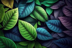 färgrik löv abstrakt bakgrund. generativ ai foto