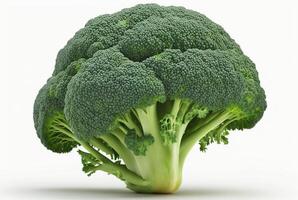 broccoli, rå och färsk isolerat vit bakgrund. generativ ai foto