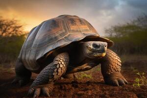 sköldpadda på de jord ai genererad foto