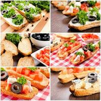 vegetarian bruschetta collage foto