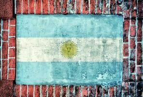 argentina flagga på tegel vägg foto