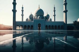 ai generativ en moské med en skön bakgrund foto