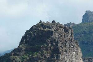 kust av agaete på de ö av gran canaria i de atlanten hav. foto