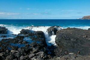 kust av agaete på de ö av gran canaria i de atlanten hav. foto