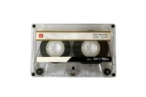 årgång audio kassett på en vit bakgrund foto