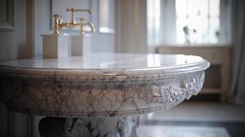 rengöra marmor bäst tabell med grumlig toalett inre delar delar delar delar delar fundament. kreativ resurs, ai genererad foto