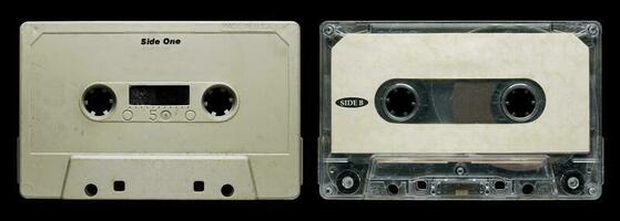 gammal kassett tejp samling med tom märka attrapp mallar foto