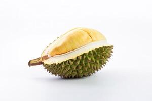 kung av frukt, Durian isolerat på vit bakgrund. ai genererad foto