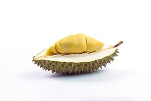 kung av frukt, Durian isolerat på vit bakgrund. ai genererad foto