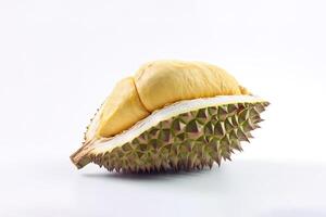 kung av frukt, Durian isolerat på vit bakgrund. ai genererad foto