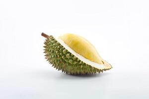 kung av frukt, Durian isolerat på vit bakgrund. ai genererad foto