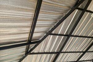 hus tak rostfri stål ark och stråle strukturera foto