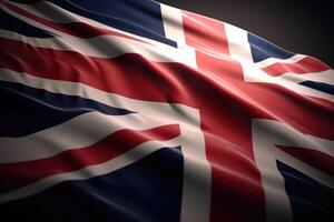 vinka flagga av förenad rike - flagga av bra storbritannien . ai genererad foto