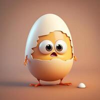 söt ägg karaktär, generativ ai foto