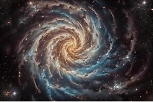 virvla runt galax mjölkig sätt stjärnor Övrig dimensionera moln Plats. ai genererad foto