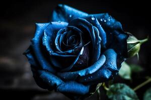 skön hög kontrast indigo blå och svart reste sig på en ljus bakgrund. ai genererad foto