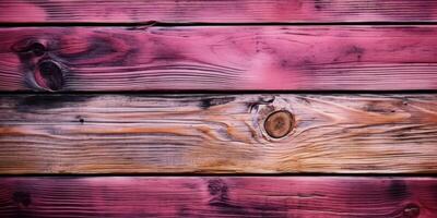 topp se trä- tabell, trä- textur rosa bakgrund. generativ ai foto