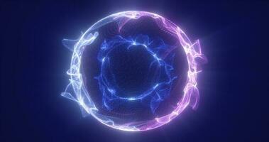 abstrakt blå energi partikel sfär lysande elektrisk magisk trogen avancerad Plats foto