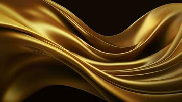 abstrakt bakgrund med 3d Vinka ljus guld och lila lutning silke tyg, ett abstrakt bild av en ljust färgad tyg, i de stil av mörk orange och ljus guld, generera ai foto