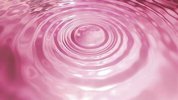 rosa vatten släppa cirkel krusning bakgrund, bakgrund textur flytande vax för depilation av rosa Färg, generera ai foto