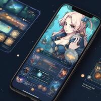 anime strategi spel ui design Behance ai genererad foto