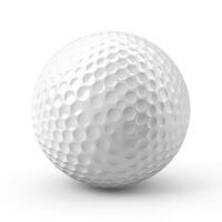 golf boll isolerat på vit bakgrund, 3d tolkning, generera ai foto