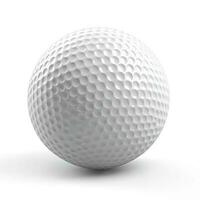 golf boll isolerat på vit bakgrund, 3d tolkning, generera ai foto