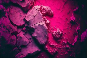 abstrakt röd, rosa, magenta bakgrund tillverkad av stenar och knäckt måla. generativ ai illustration. foto