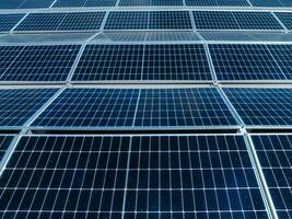 närbild av sol- cell bruka kraft växt eco teknologi. foto