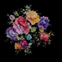 bukett av blommor, blomma bakgrund, abstrakt blommig bakgrund, botanisk vattenfärg illustration, generativ ai foto