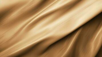 guld satin tyg textur bakgrund. närbild av krusigt gyllene silke tyg. 3d framställa illustration foto